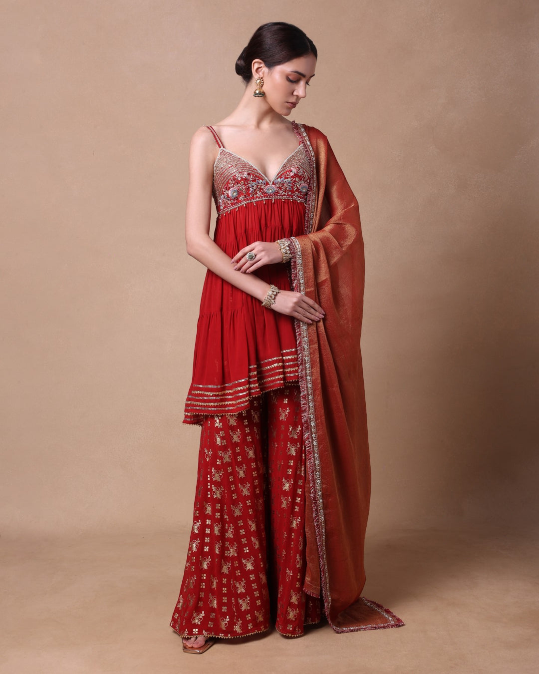 Rust Blooming Radiance Kurta Set