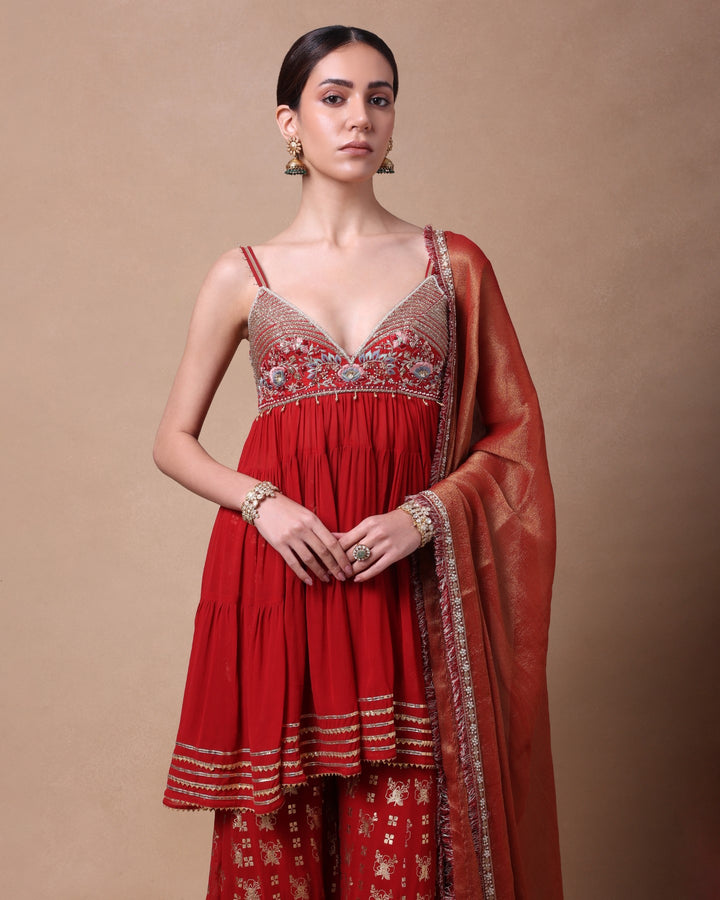 Rust Blooming Radiance Kurta Set