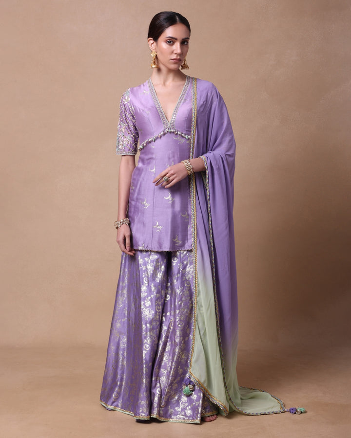 Lavender Chand Peplum Set