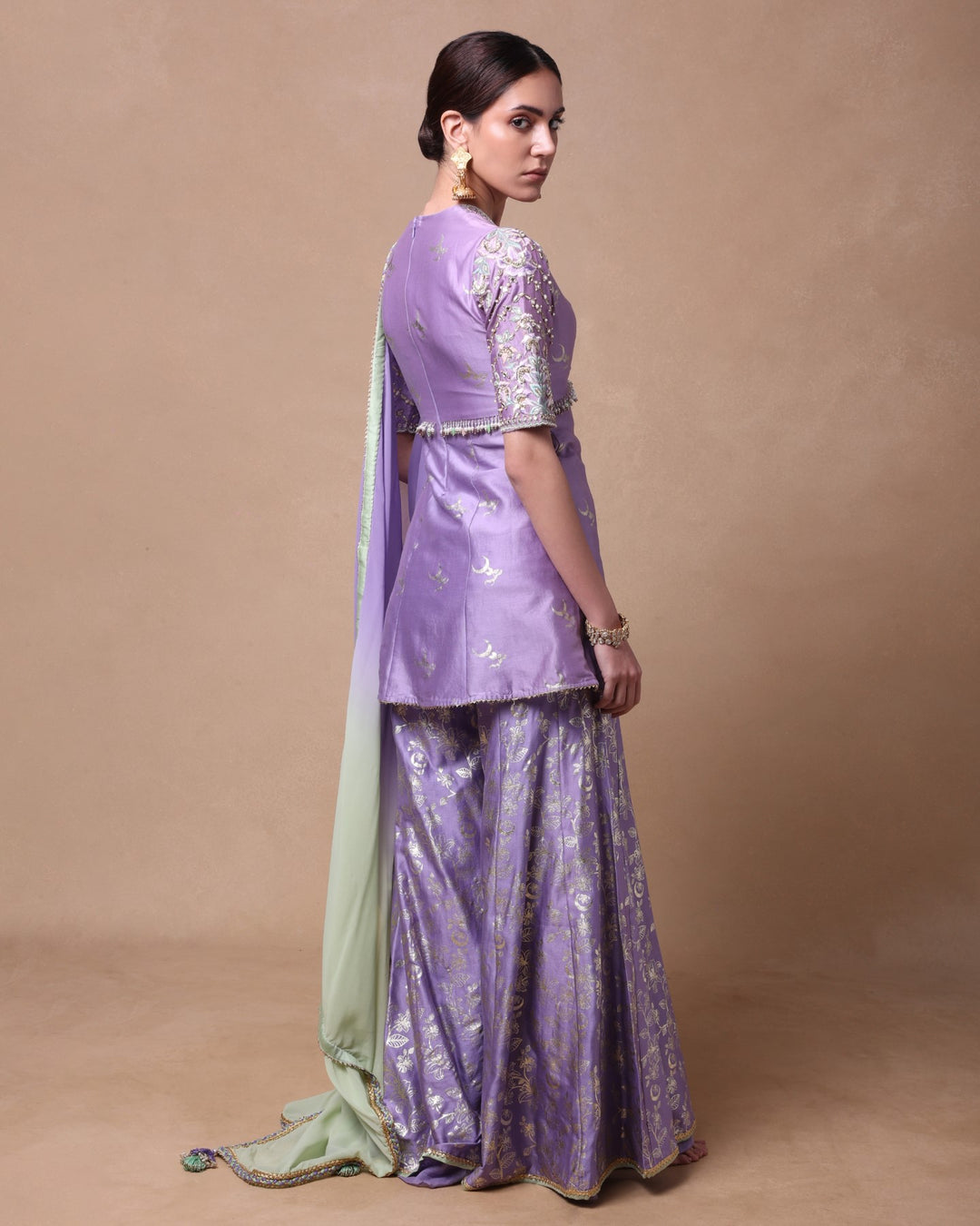 Lavender Chand Peplum Set