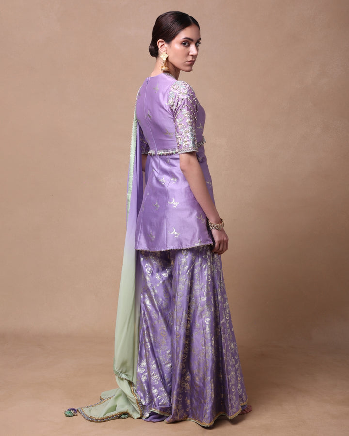 Lavender Chand Peplum Set