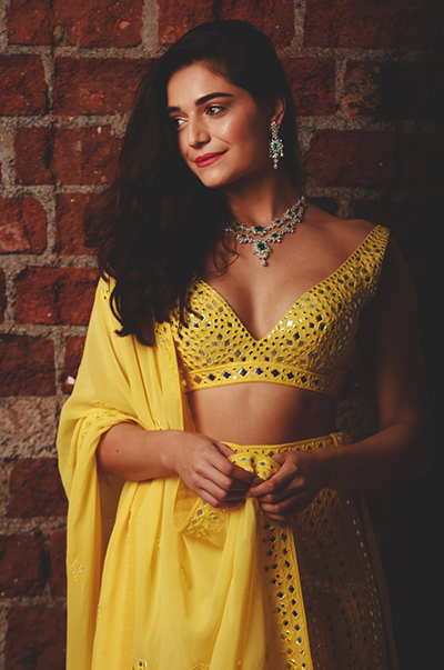 Annabell In A Yellow Georgette High Waist Sharara
