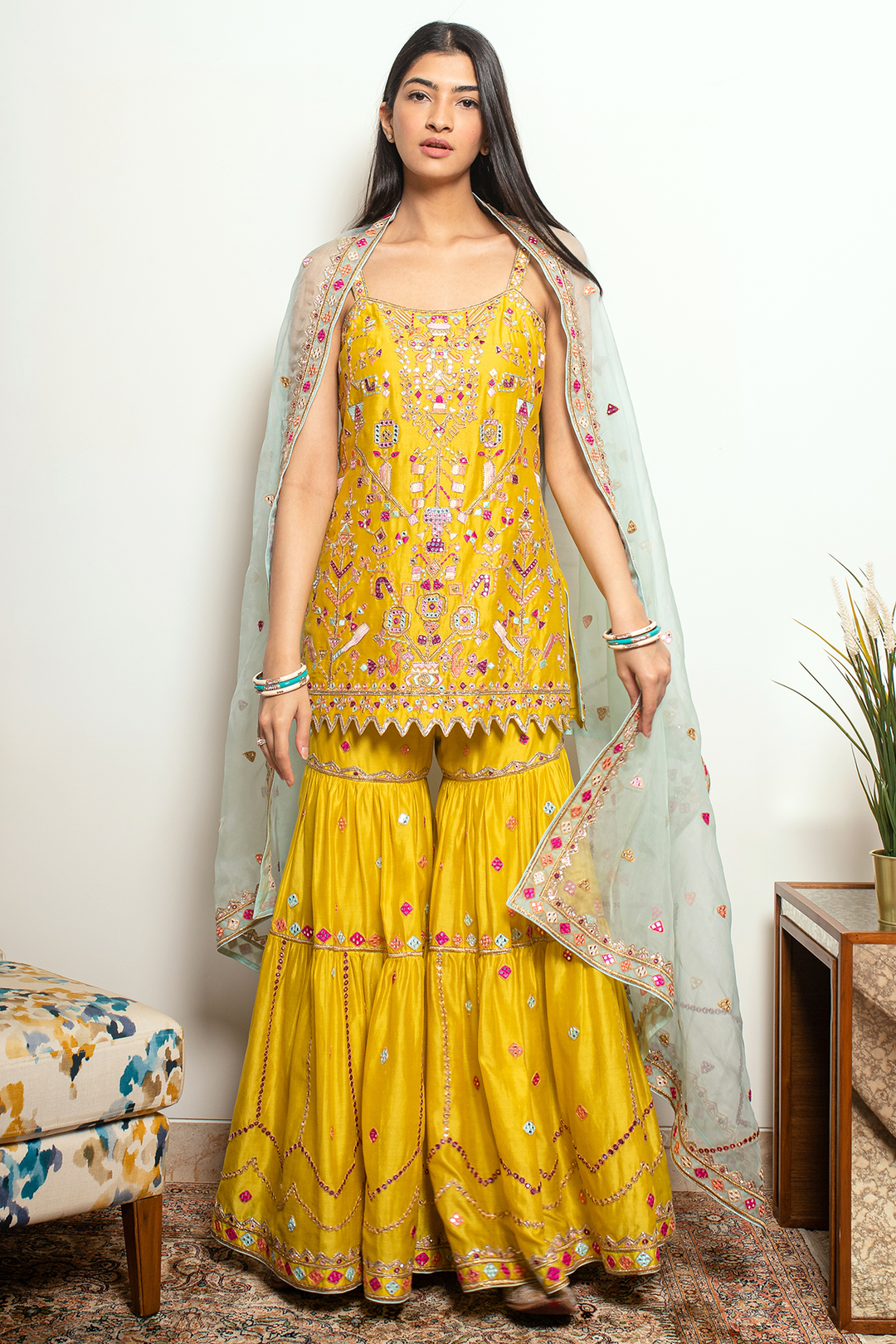 Hanna Khan In Mustard Gharara Set