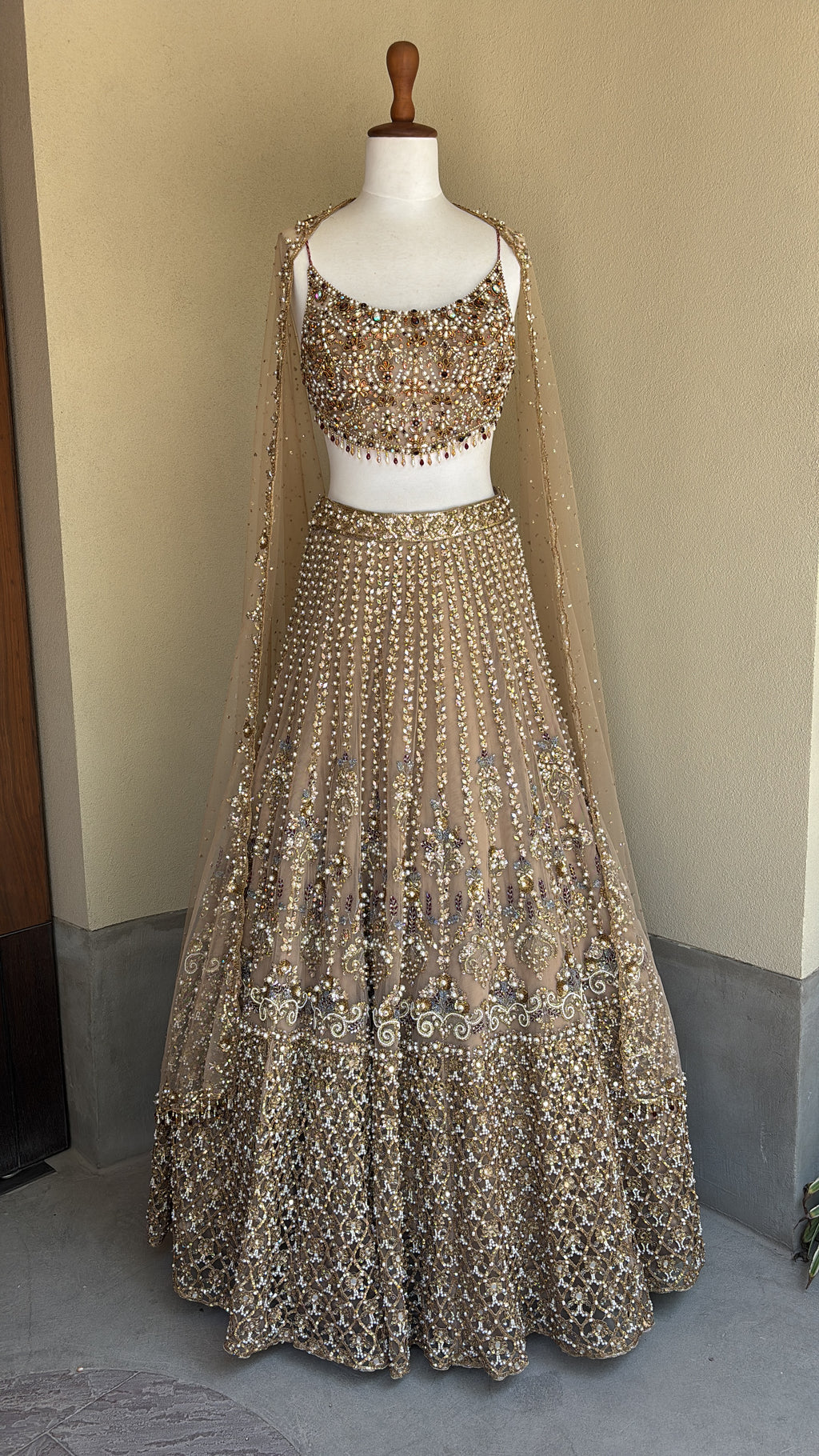 Biscuit Luxe Lehenga Set