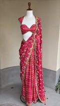 Pink Gardenia Rhapsody Saree Set