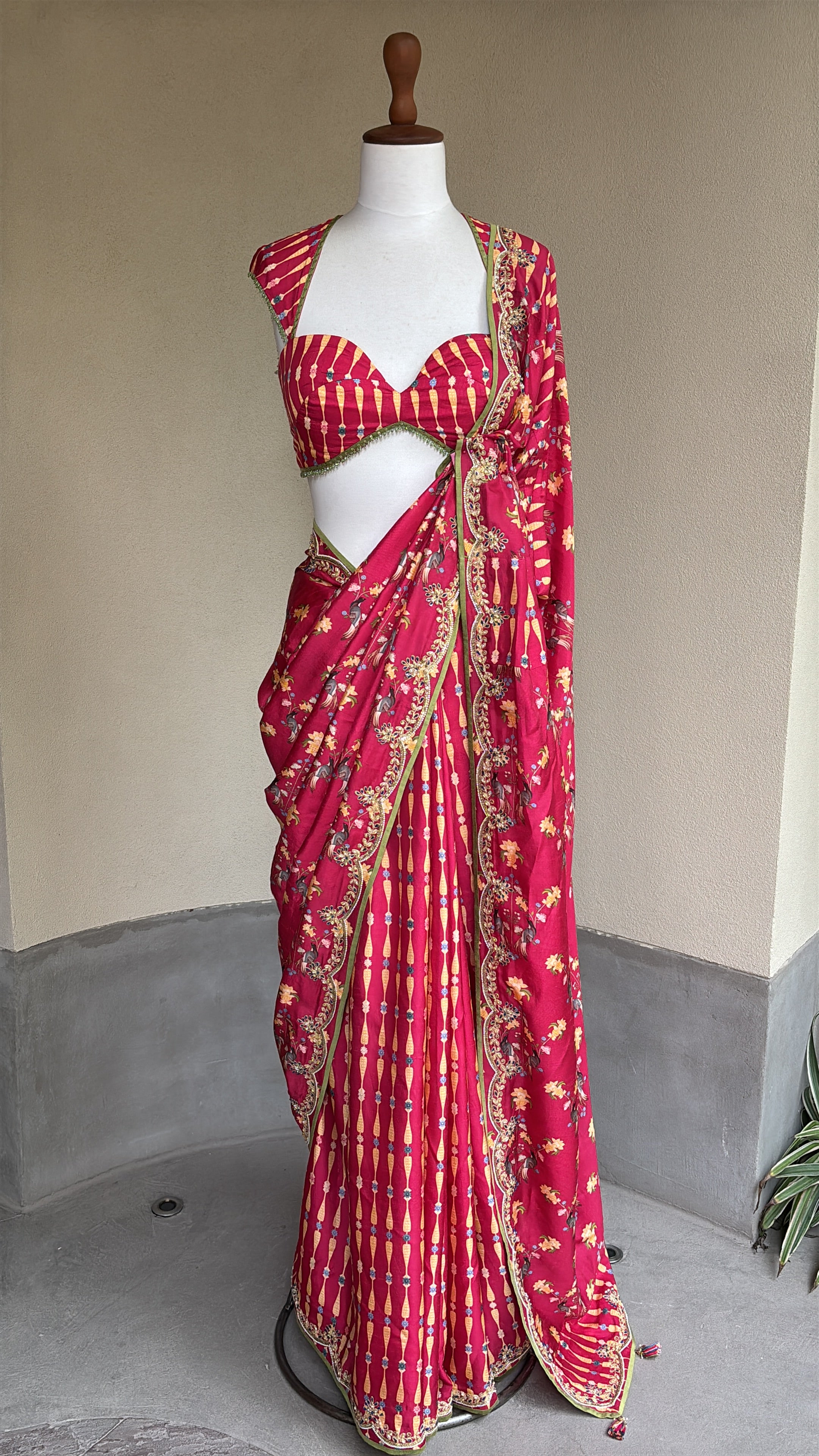 Pink Gardenia Rhapsody Saree Set