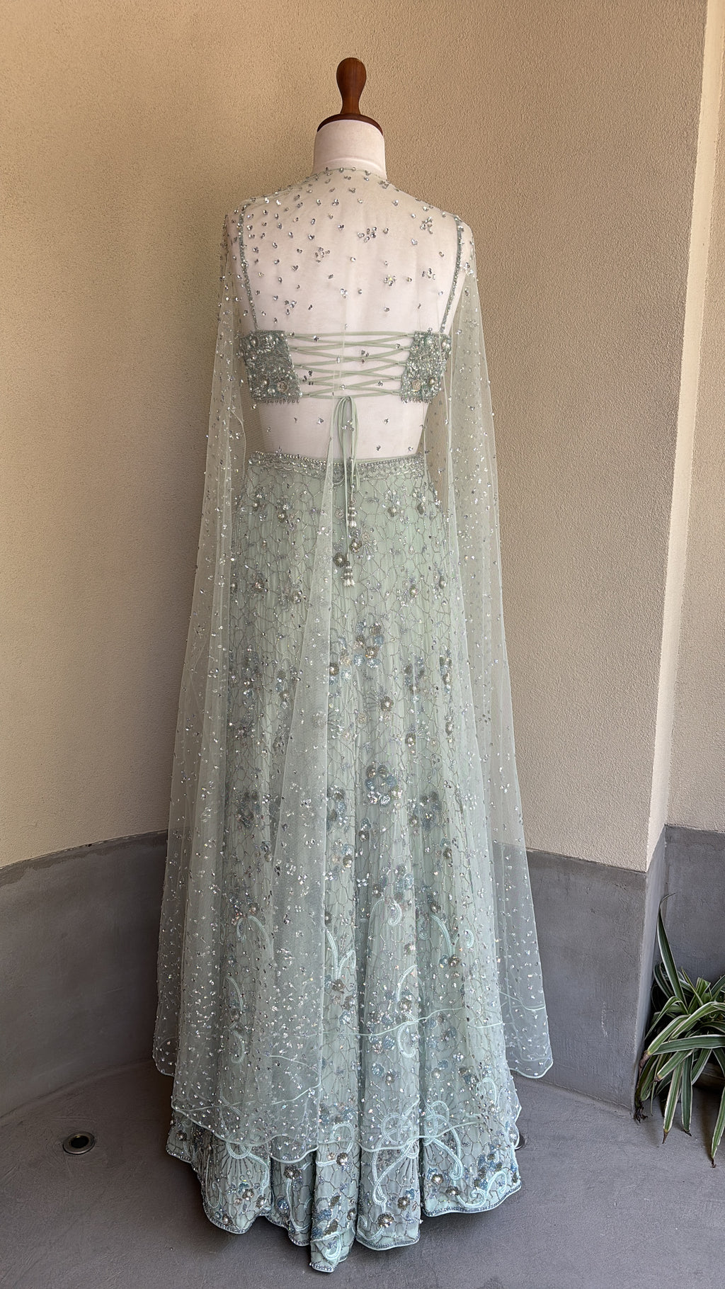 Sea Green Georgette High Waist Sharara