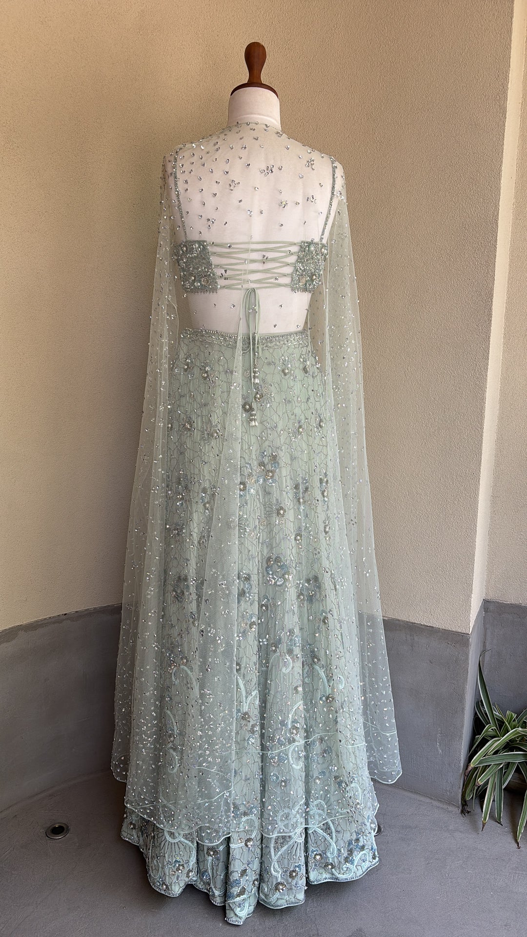 Sea Green Georgette High Waist Sharara