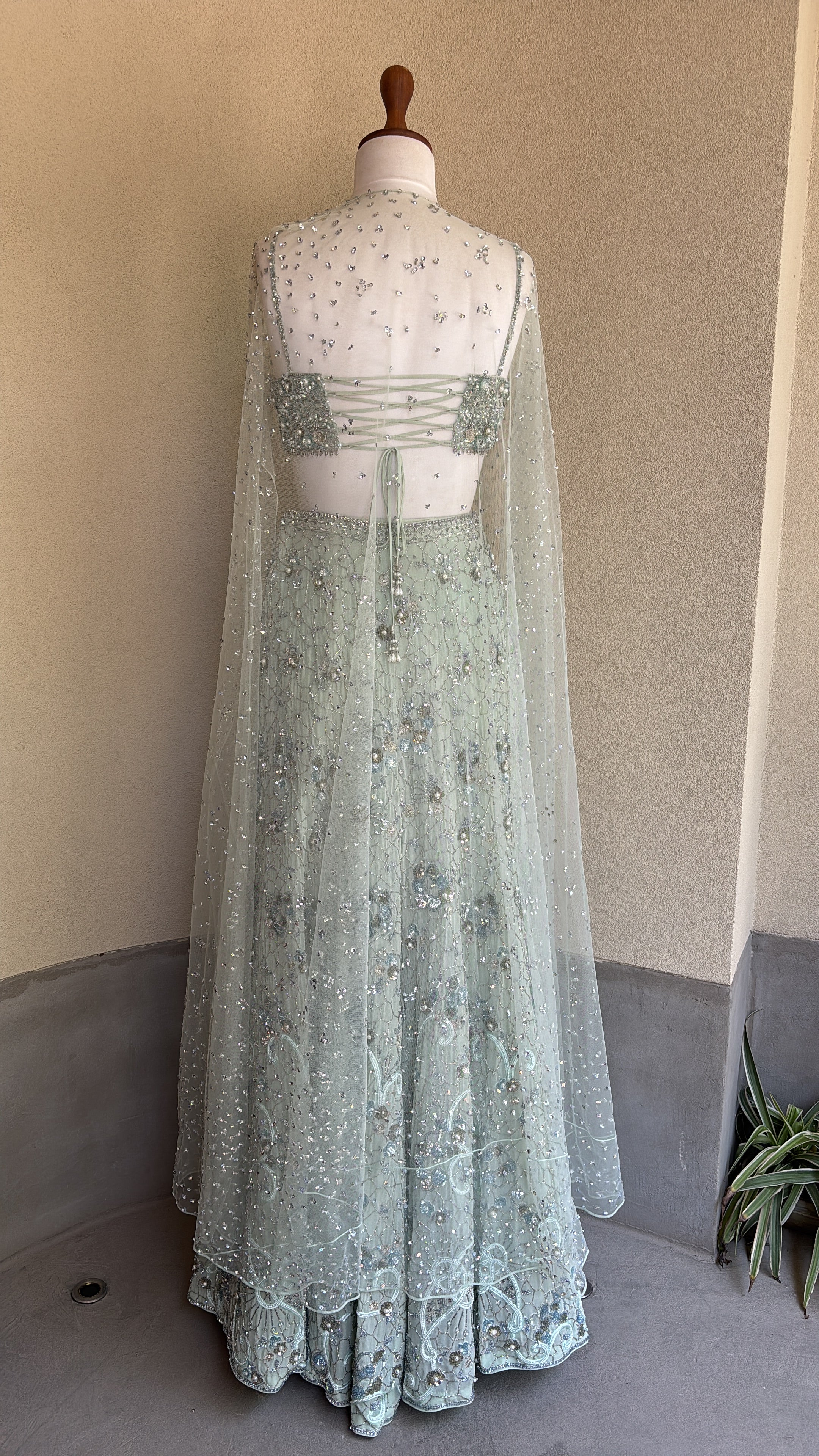Sea Green Georgette High Waist Sharara