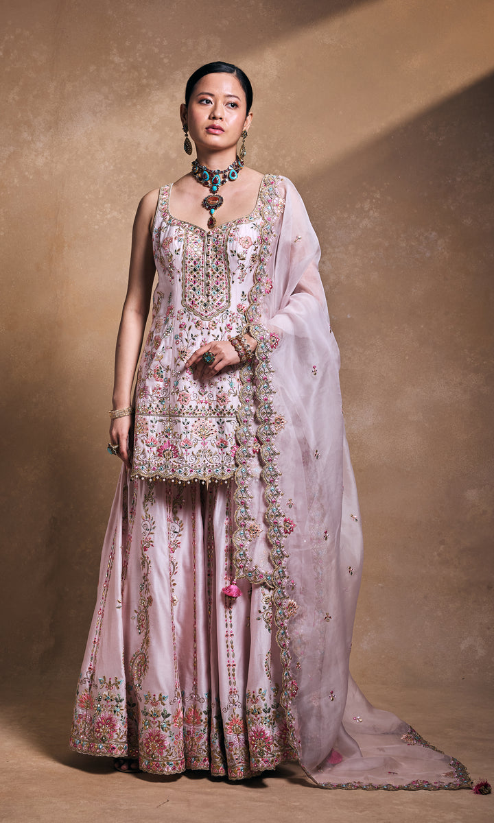 Blush Pink Sharara Set