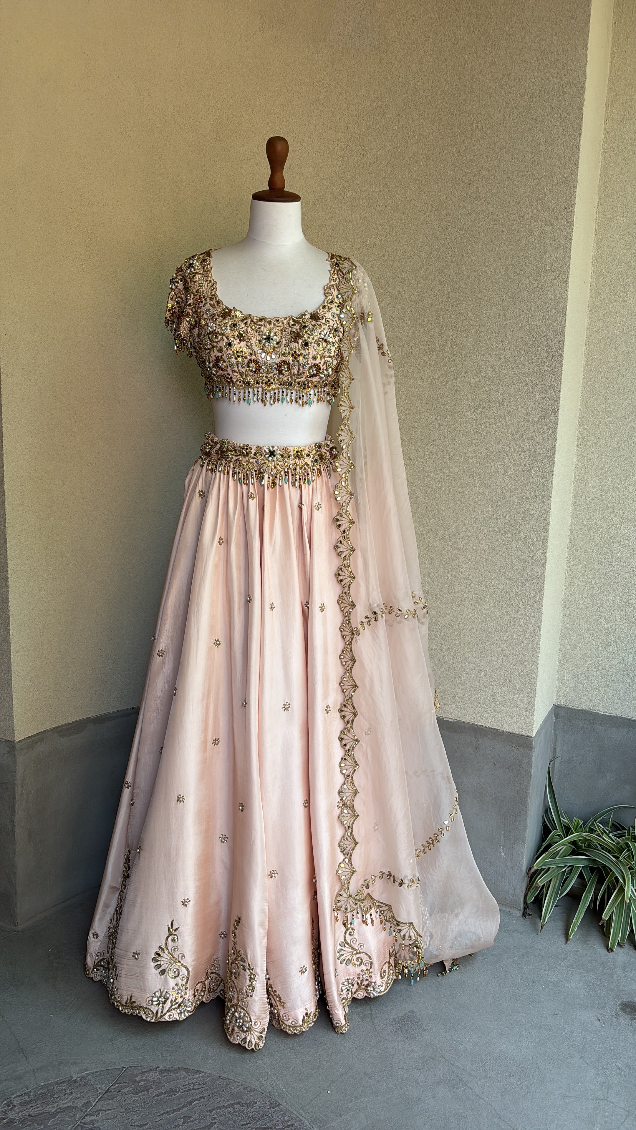 Baby Pink Silk Lehenga