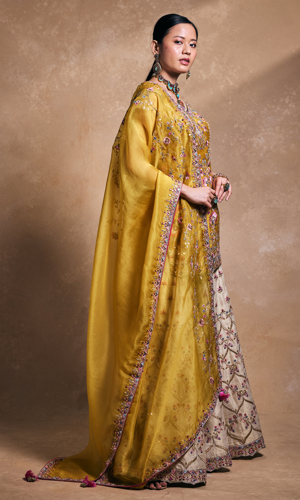 Mustard Kurta Sharara Set