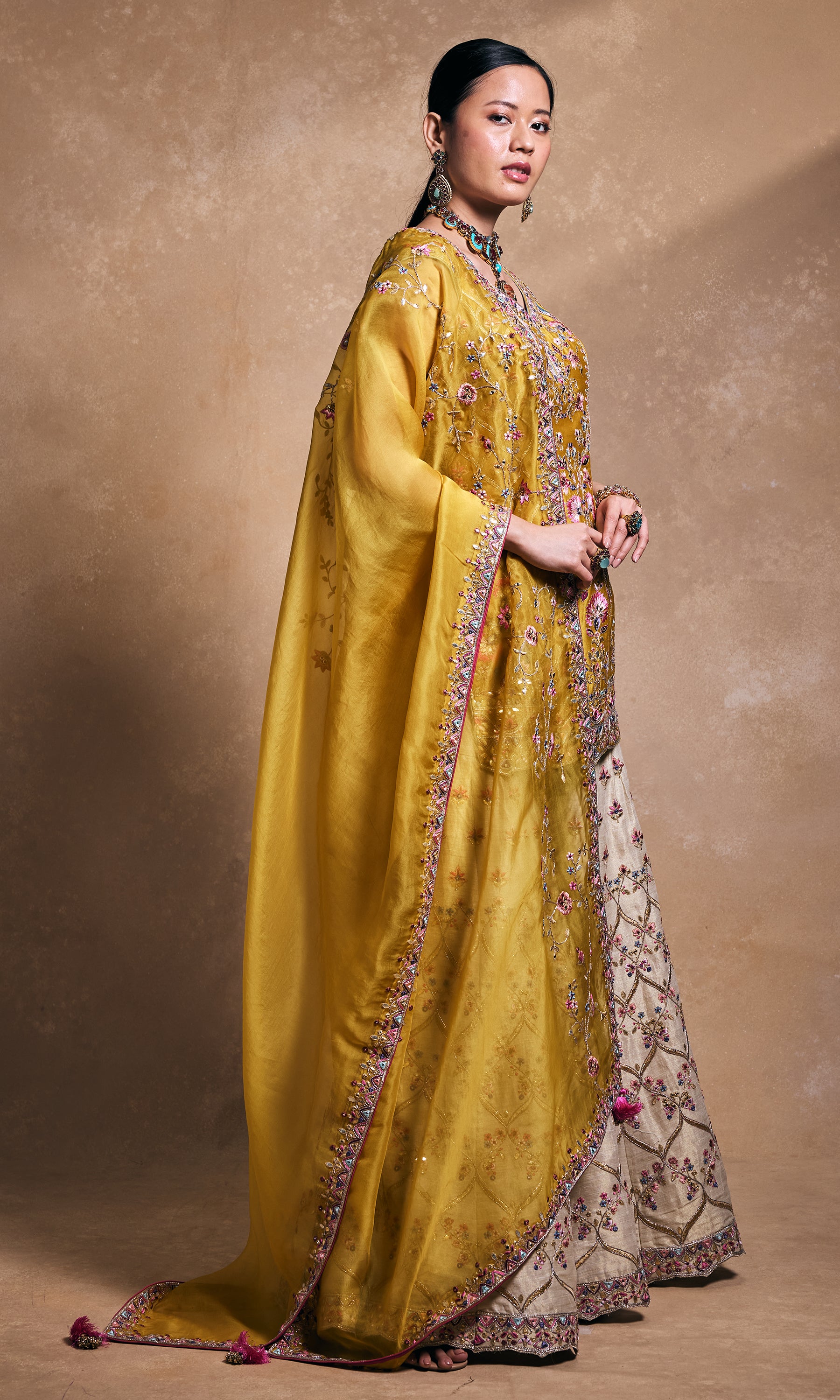 Mustard Kurta Sharara Set