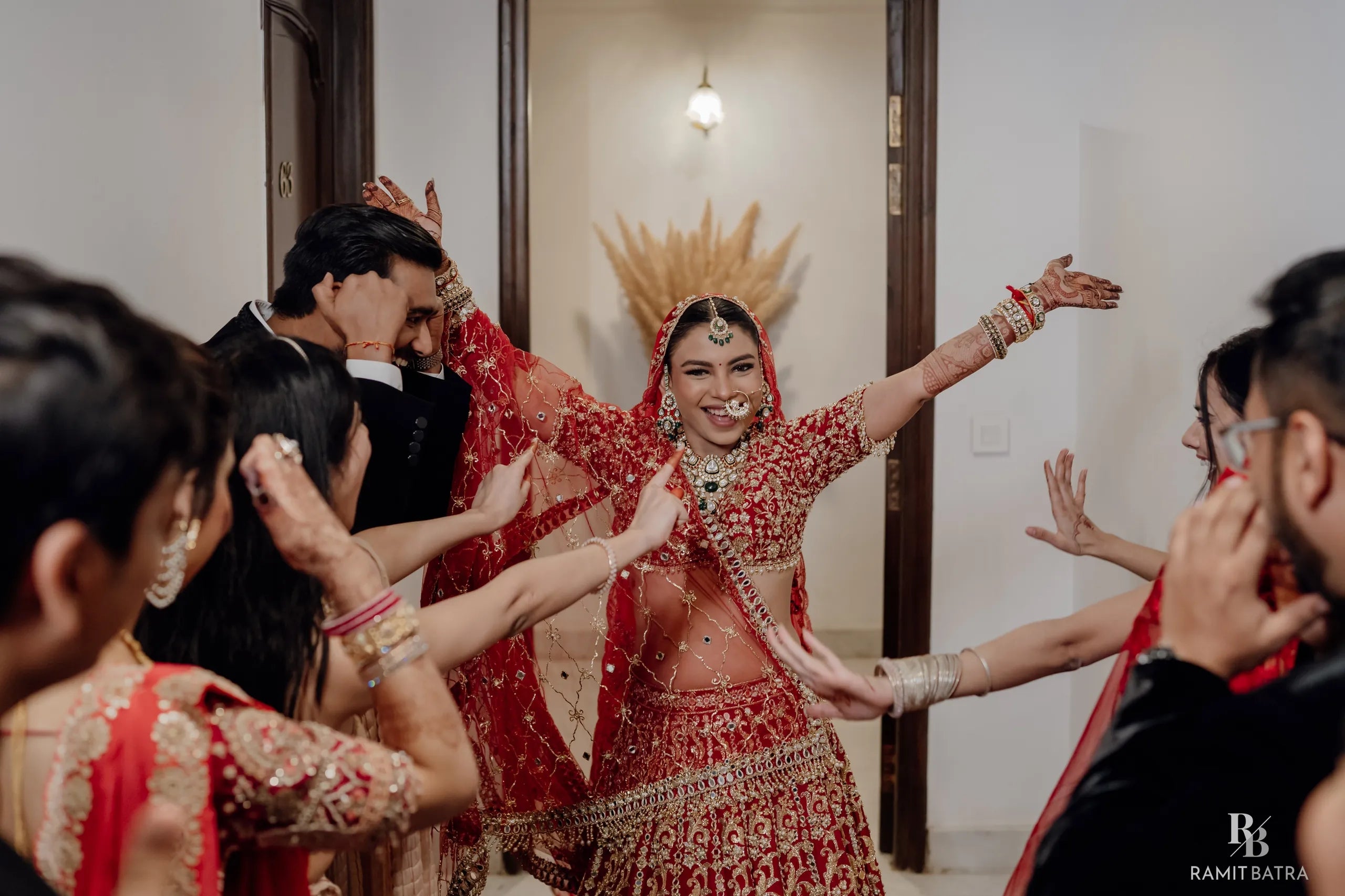 Chetna Jalal In Our In Her Moment Ruby Red Lehenga Set