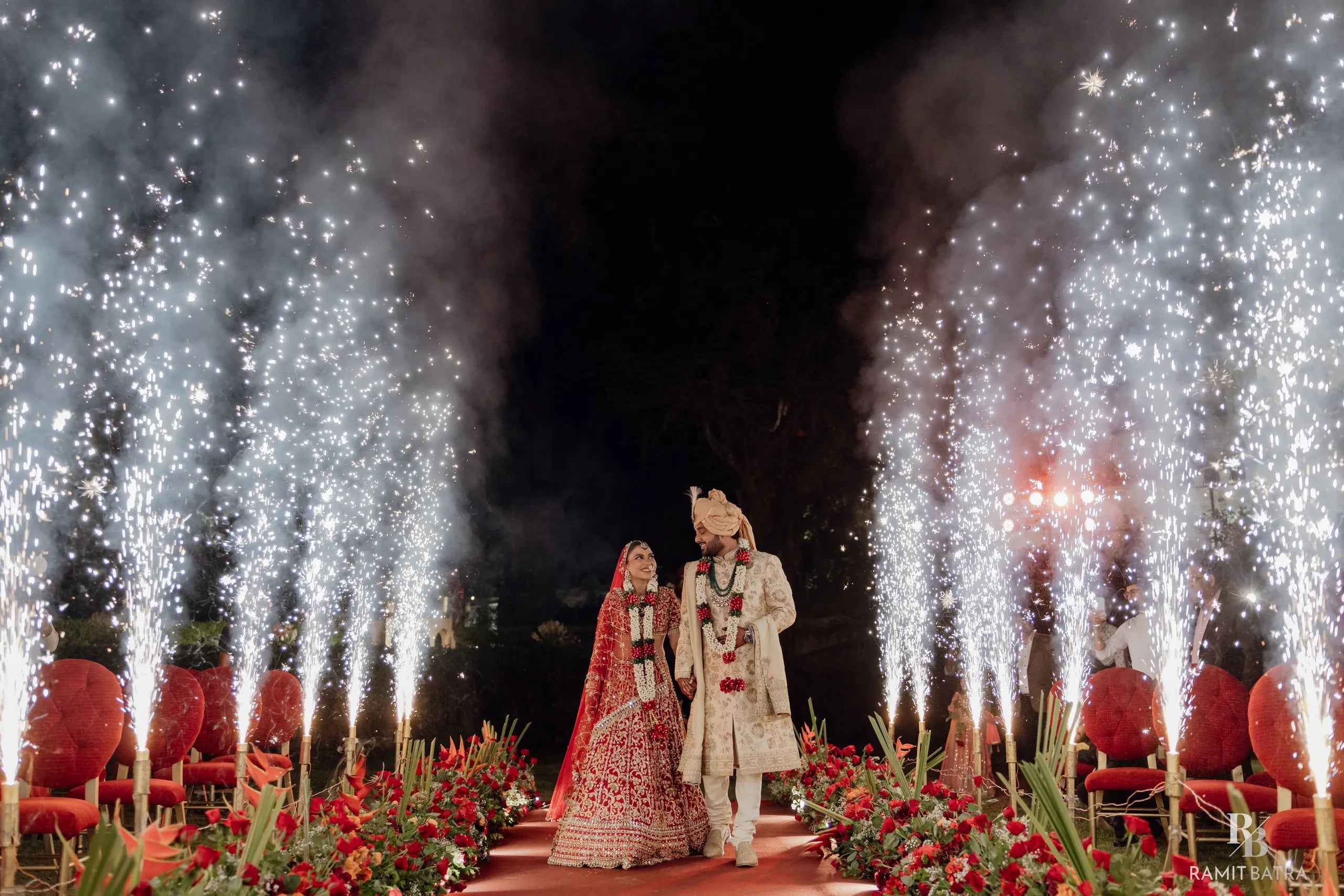 Chetna Jalal In Our In Her Moment Ruby Red Lehenga Set