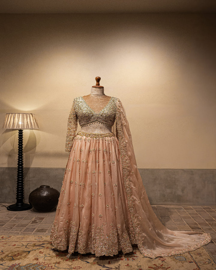 Peach Lehenga Set