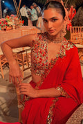 Alaviaa Jaffrey in Red And Gold Embroidered Saree Set