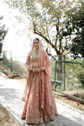 Anusha Raj In Our Sufiyaana Sunkissed Coral Organza Lehenga For Her Wedding