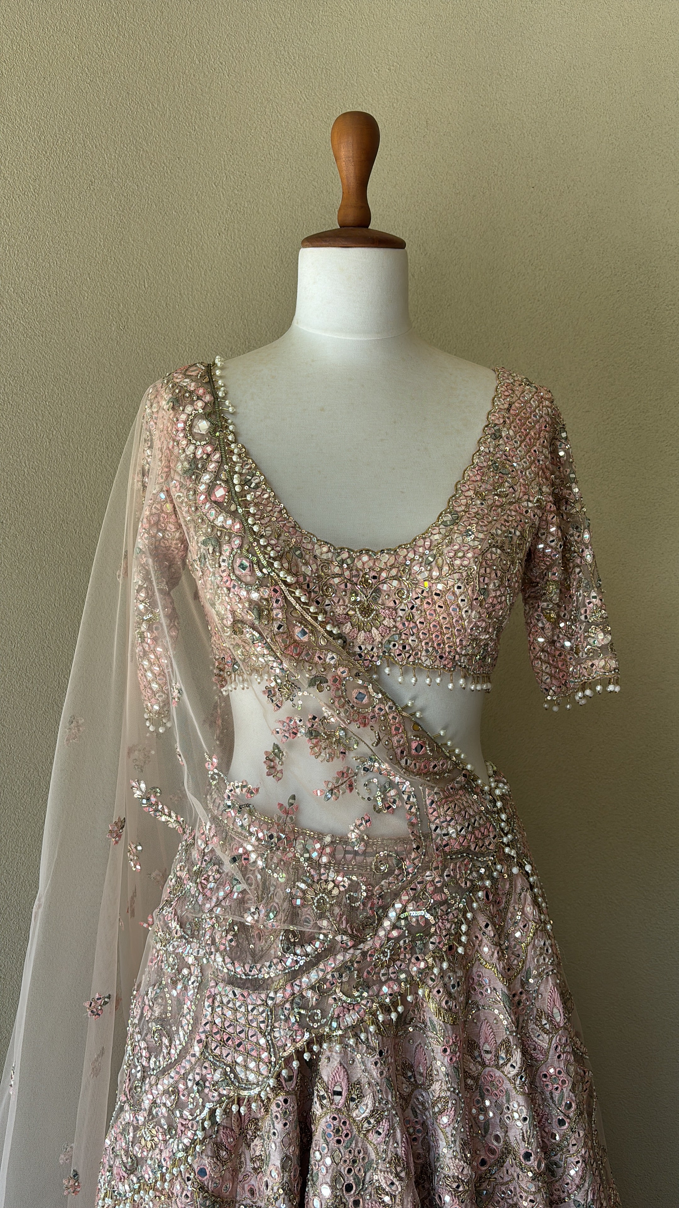 Dusky Rose Mirror Lehenga Set