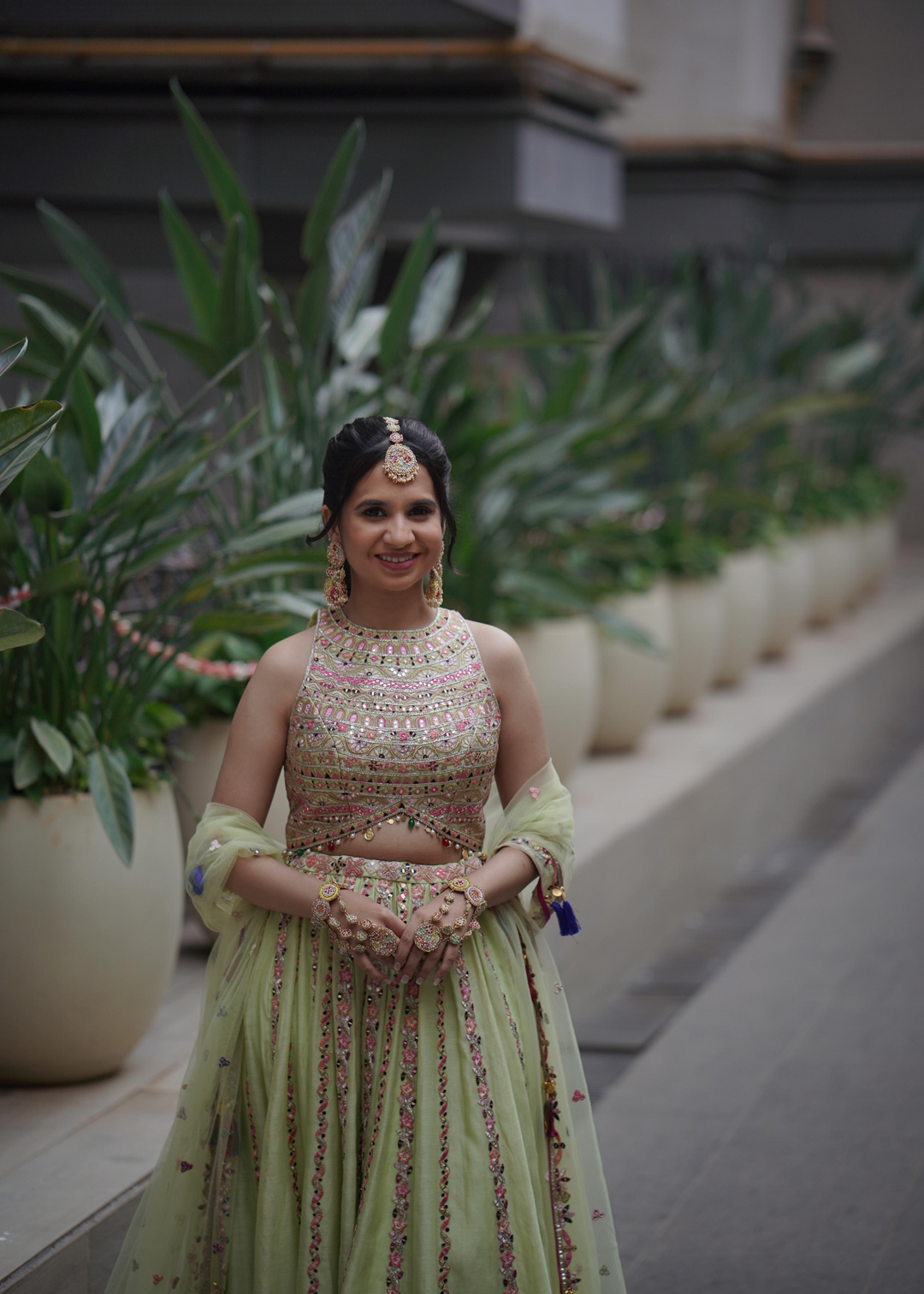 Nupur Gandhi  In Our Reina Green Pleated Skirt