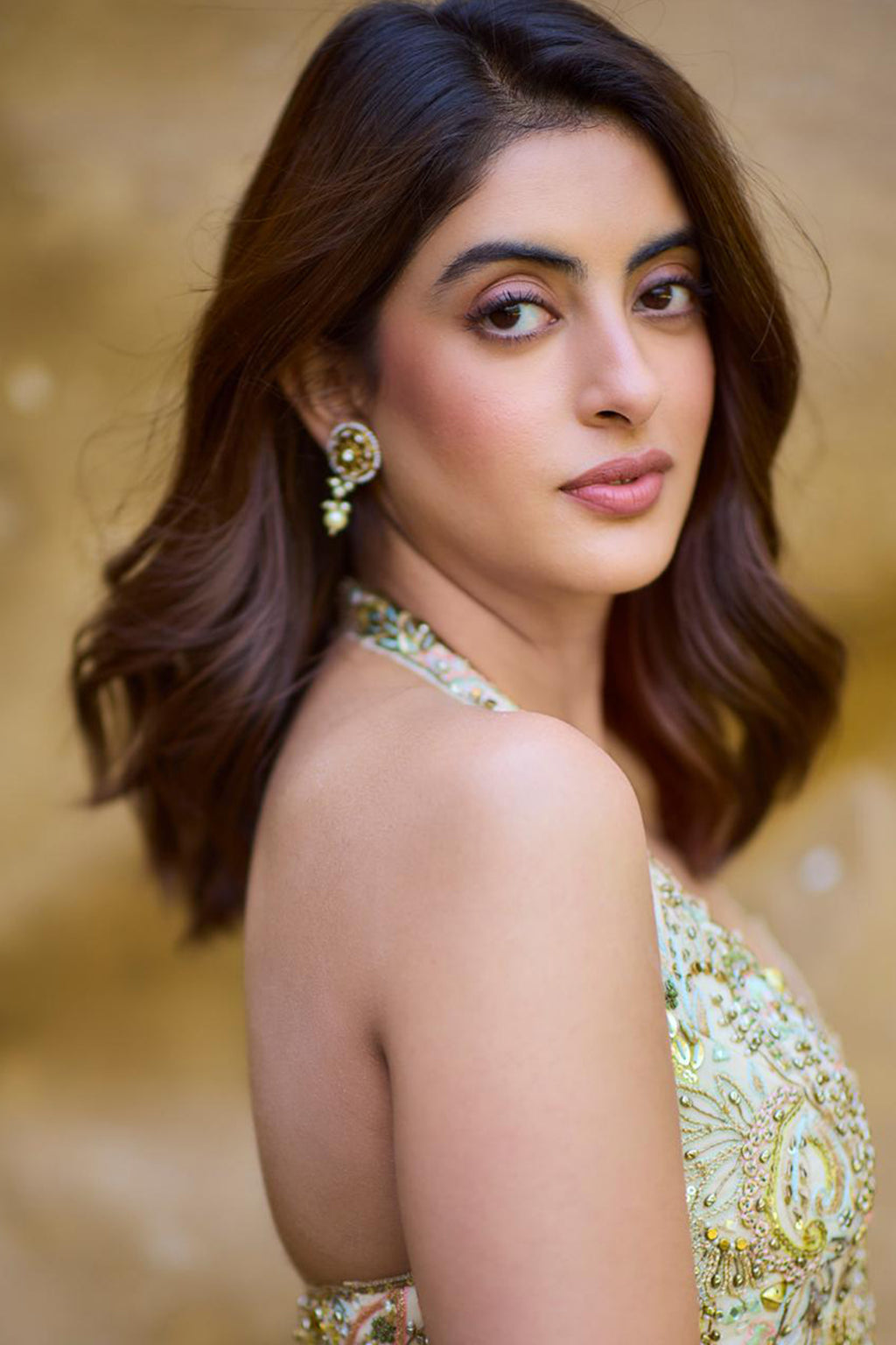 Navya Nanda in Ivory Paisley Corset With Embroidered Sharara Set