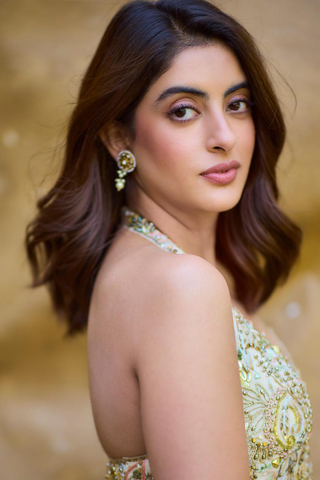 Navya Nanda in Ivory Paisley Corset With Embroidered Sharara Set