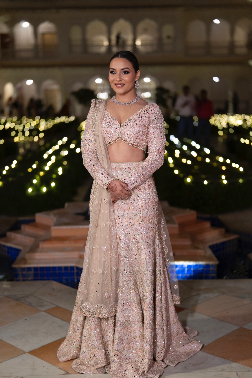 Smiksha Singh In Our Serenade Pink Fit And Flare Lehenga Set