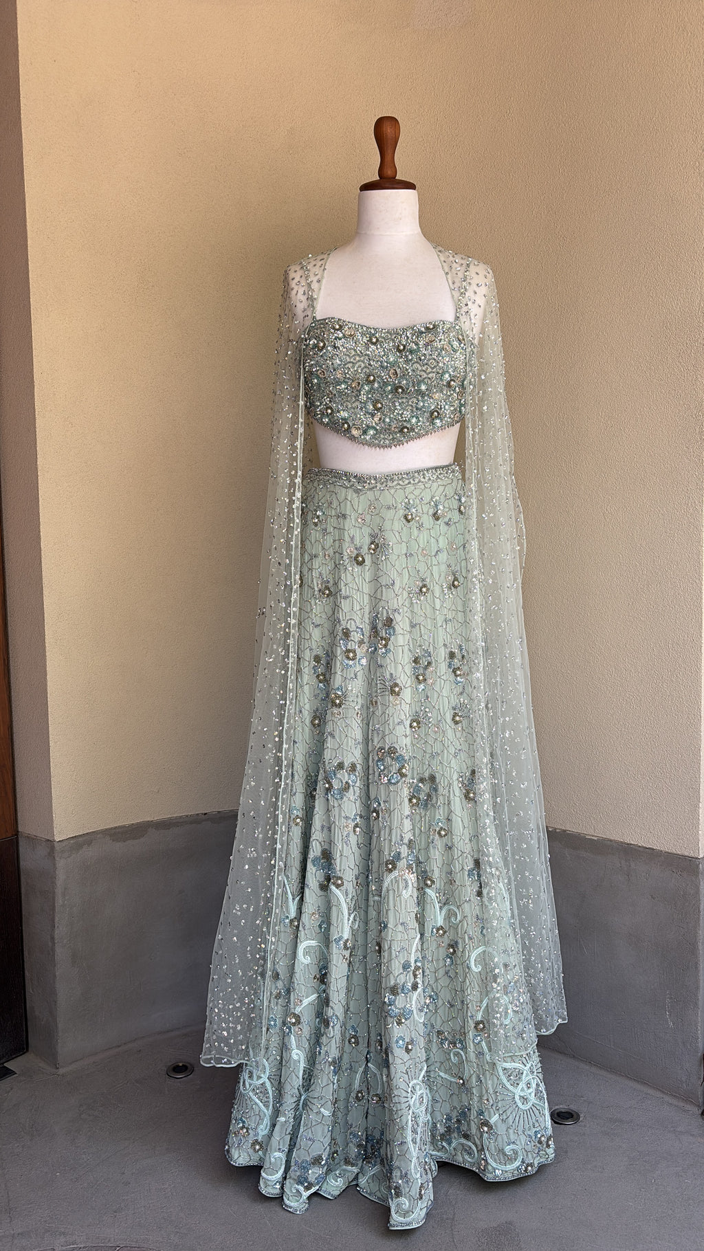 Sea Green Georgette High Waist Sharara