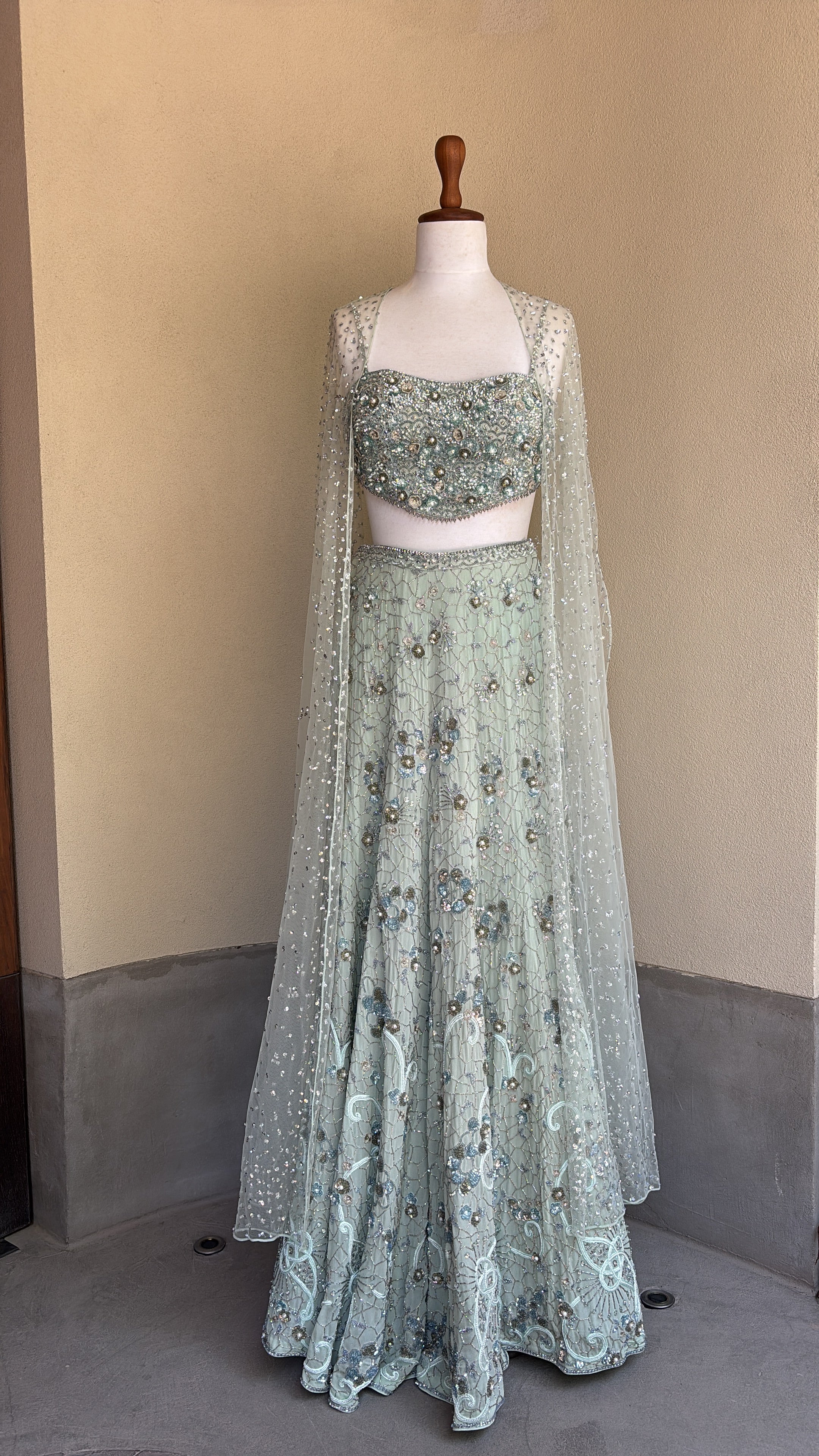 Sea Green Georgette High Waist Sharara