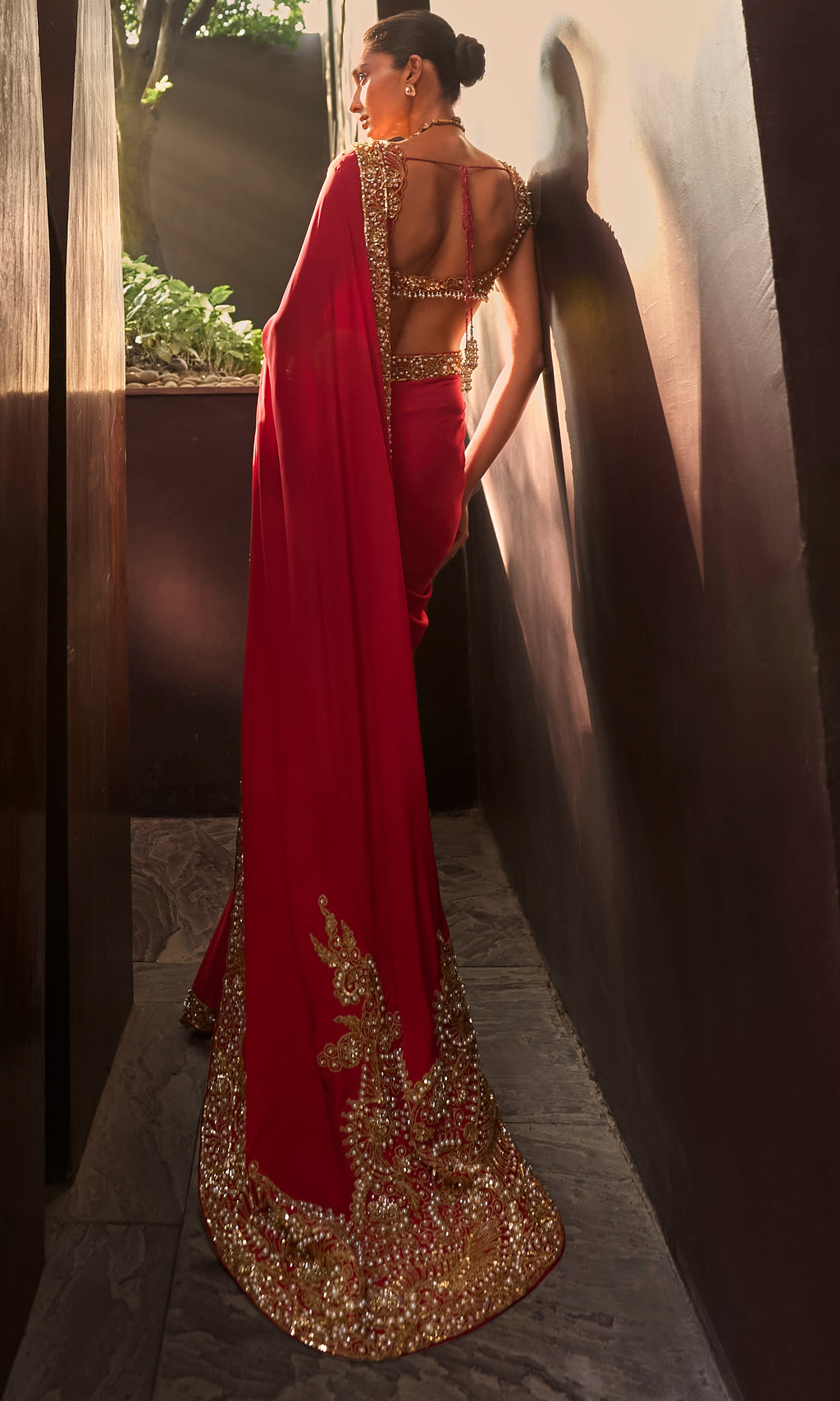 Red Saree Set