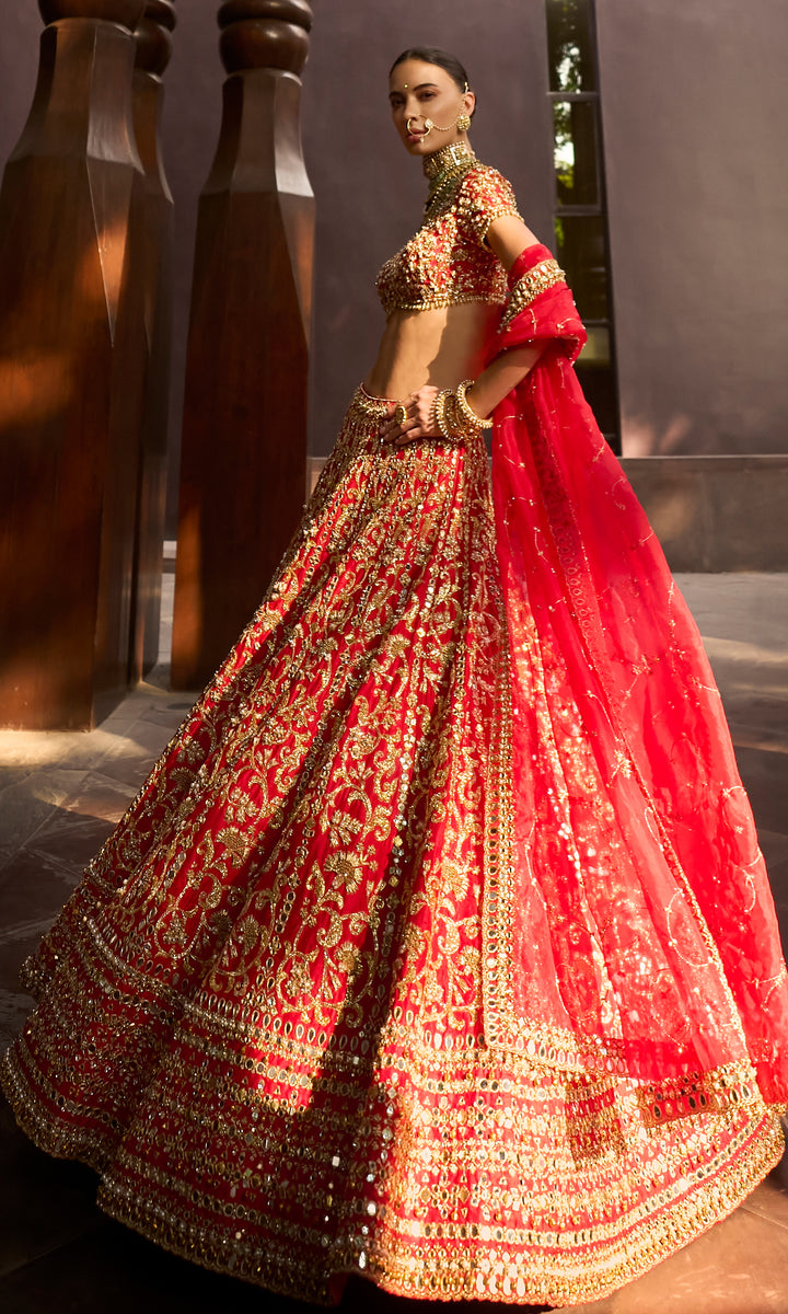 Ruby Red Lehenga Set