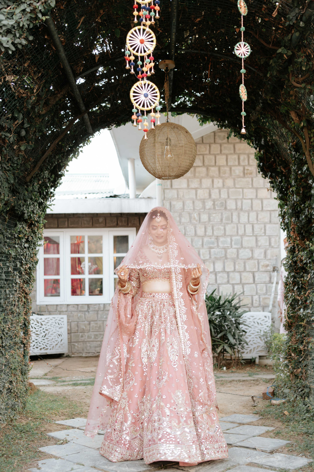Anusha Raj In Our Sufiyaana Sunkissed Coral Organza Lehenga For Her Wedding