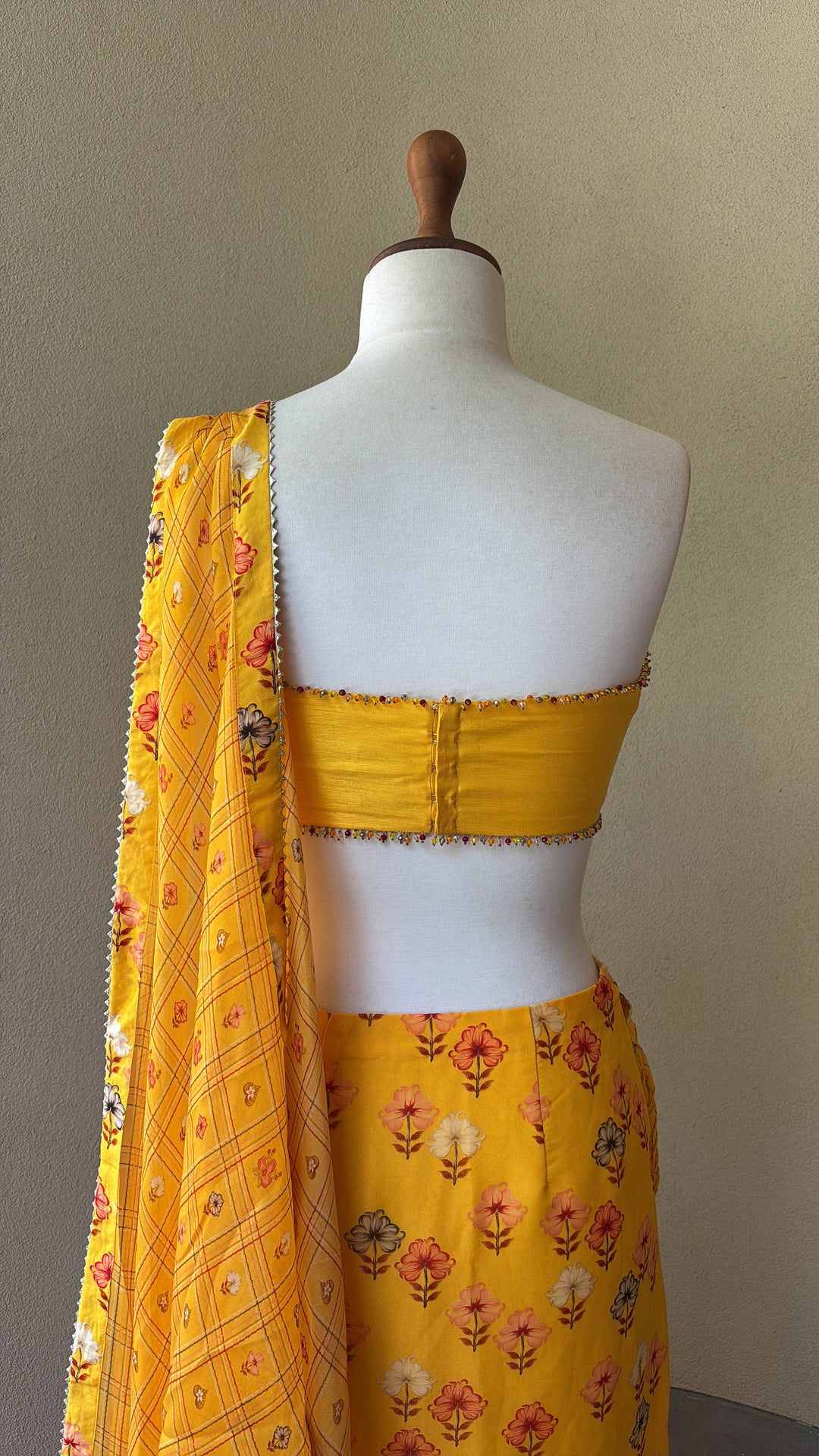 Yellow Petal Drape Saree
