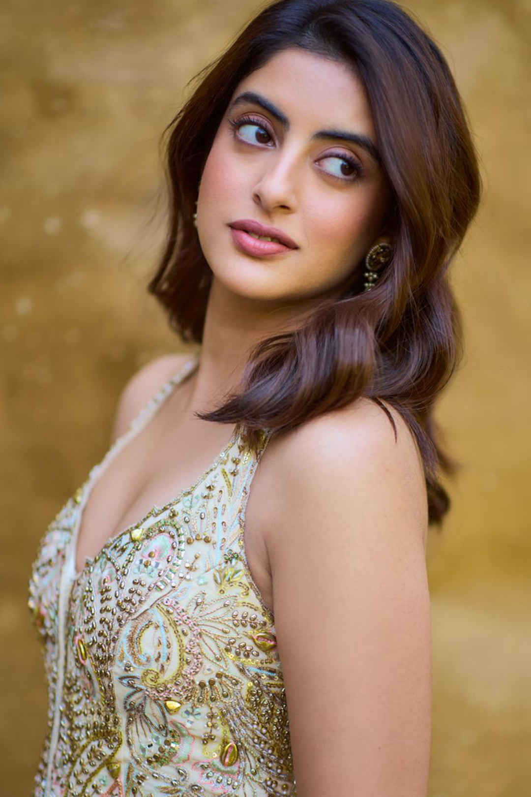 Navya Nanda in Ivory Paisley Corset With Embroidered Sharara Set