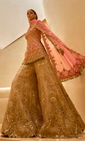 Onion Pink and Gold Sharara Set