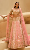 Pink and Coral Couture Lehenga Set