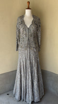 Grey Georgette Jacket and Sharara Set