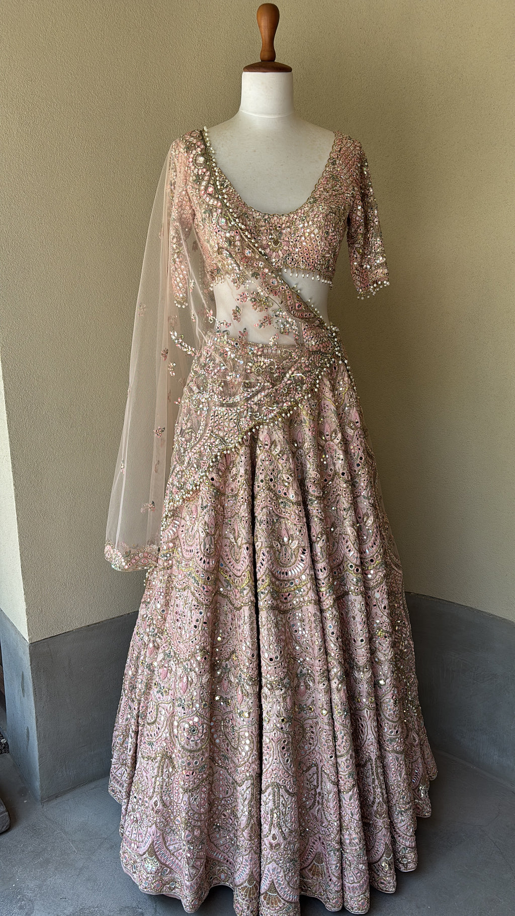 Dusky Rose Mirror Lehenga Set
