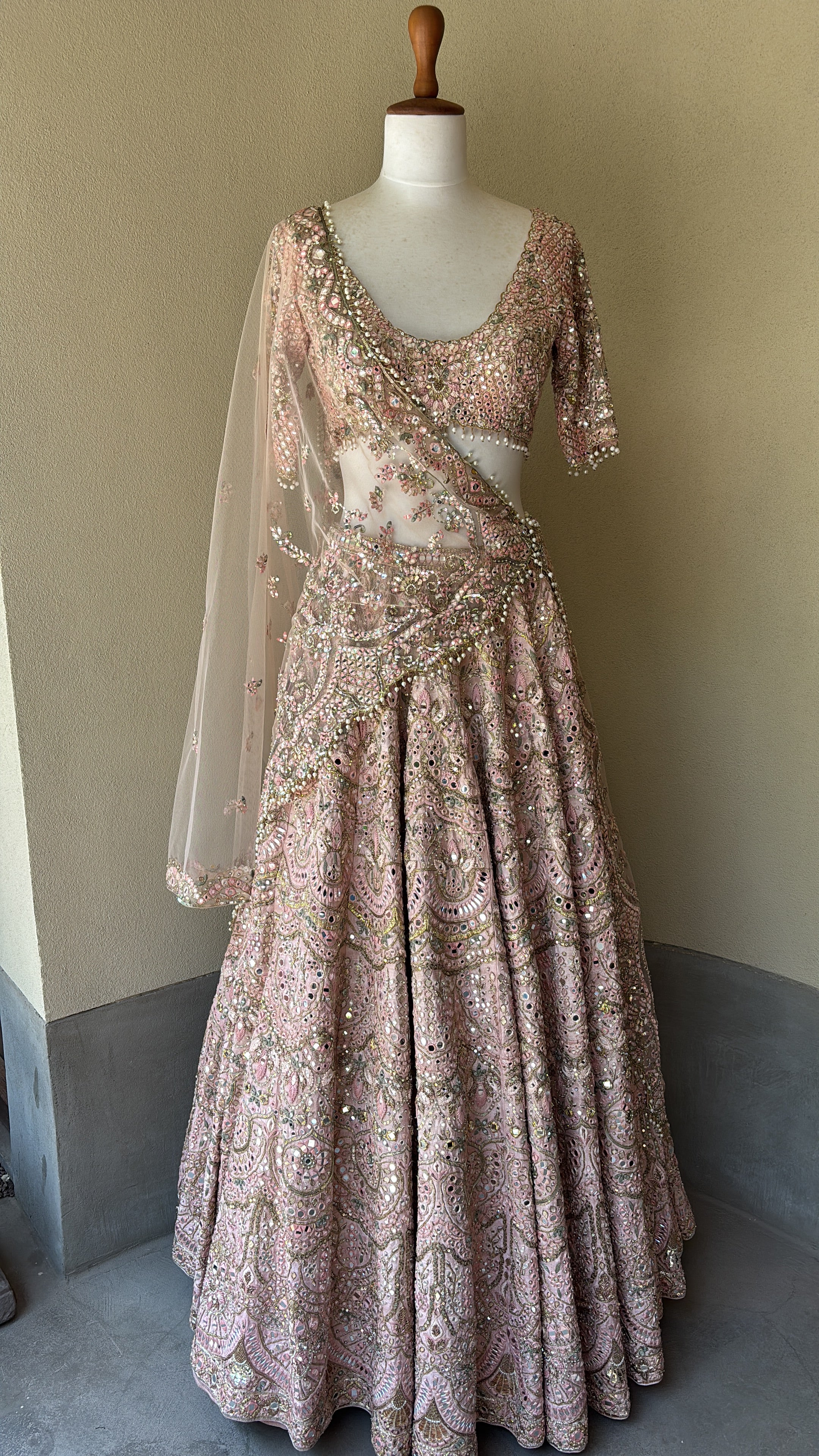 Dusky Rose Mirror Lehenga Set