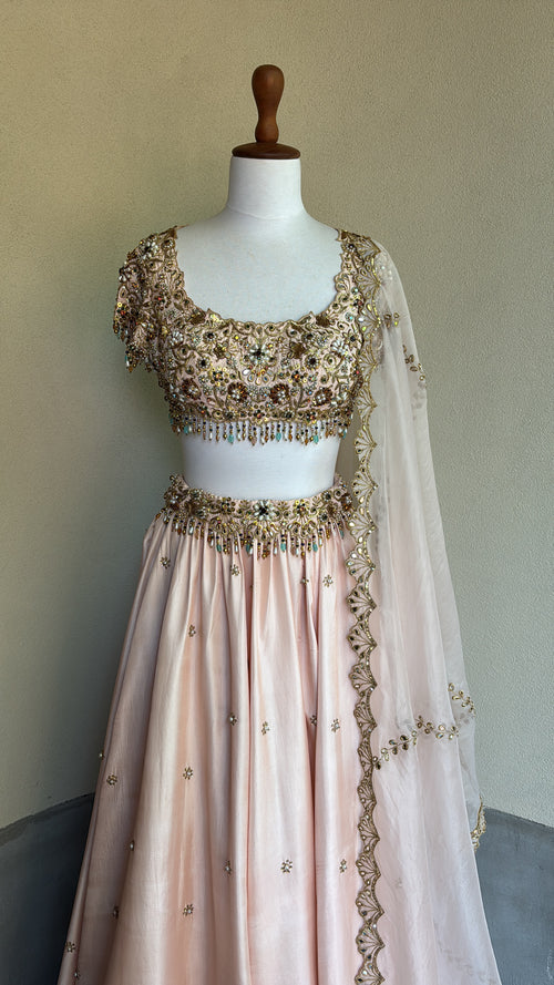 Baby Pink Silk Lehenga