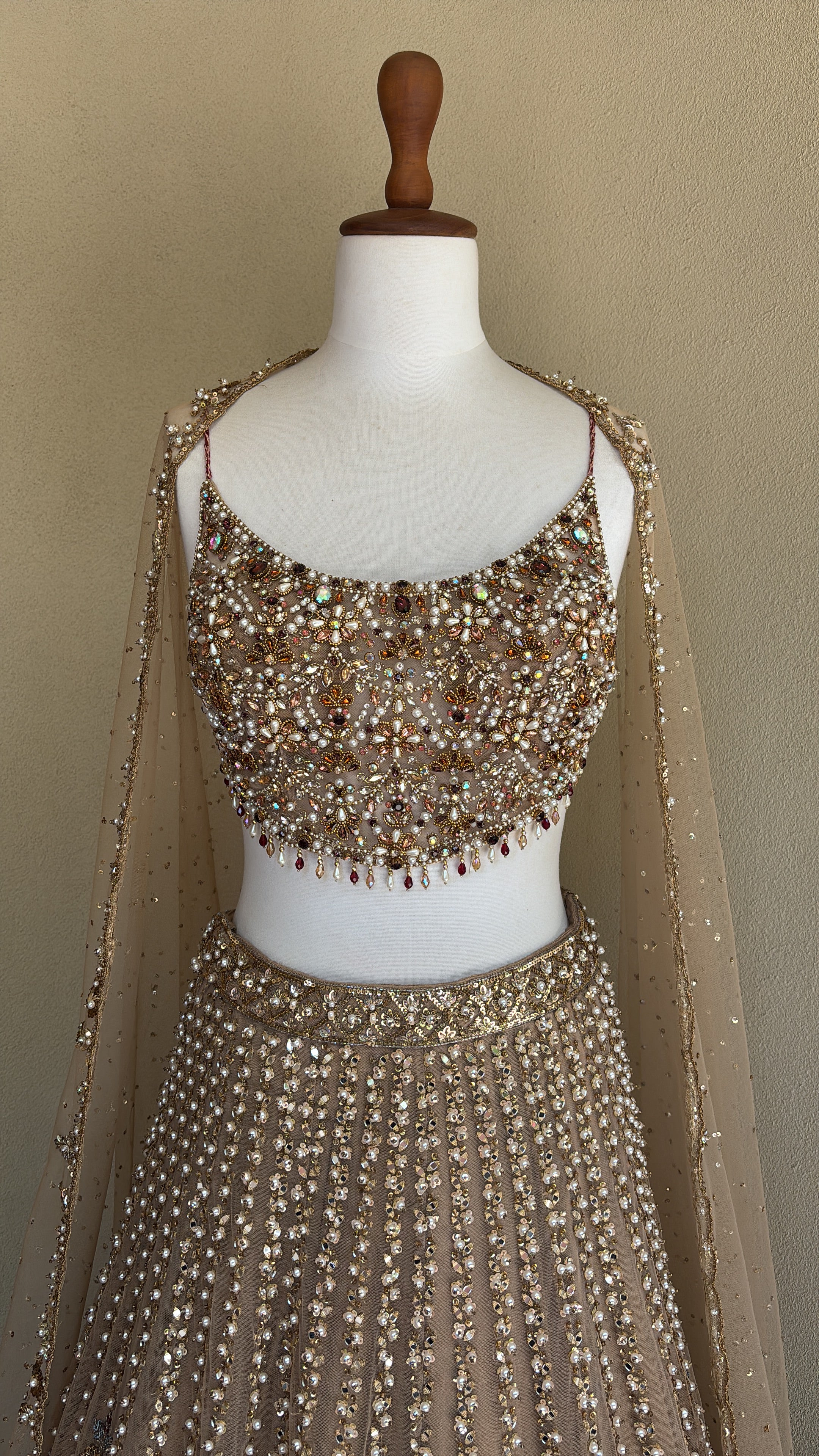 Biscuit Luxe Lehenga Set