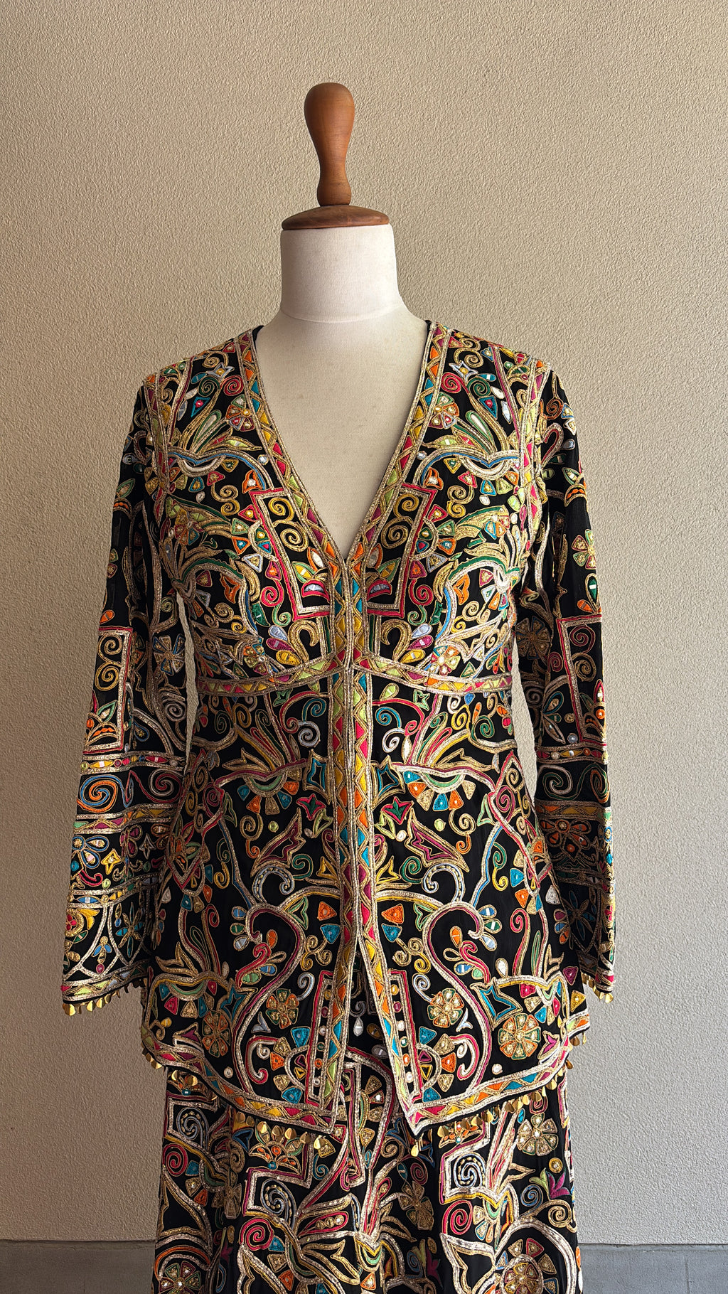Black Sharara With A Peplum Kurta