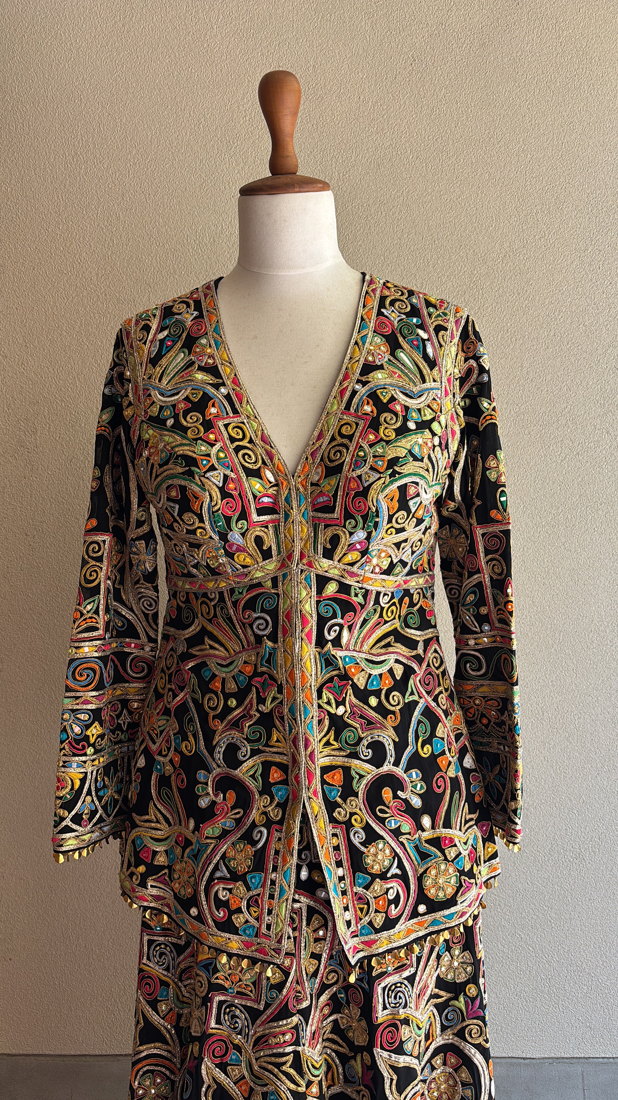 Black Sharara With A Peplum Kurta