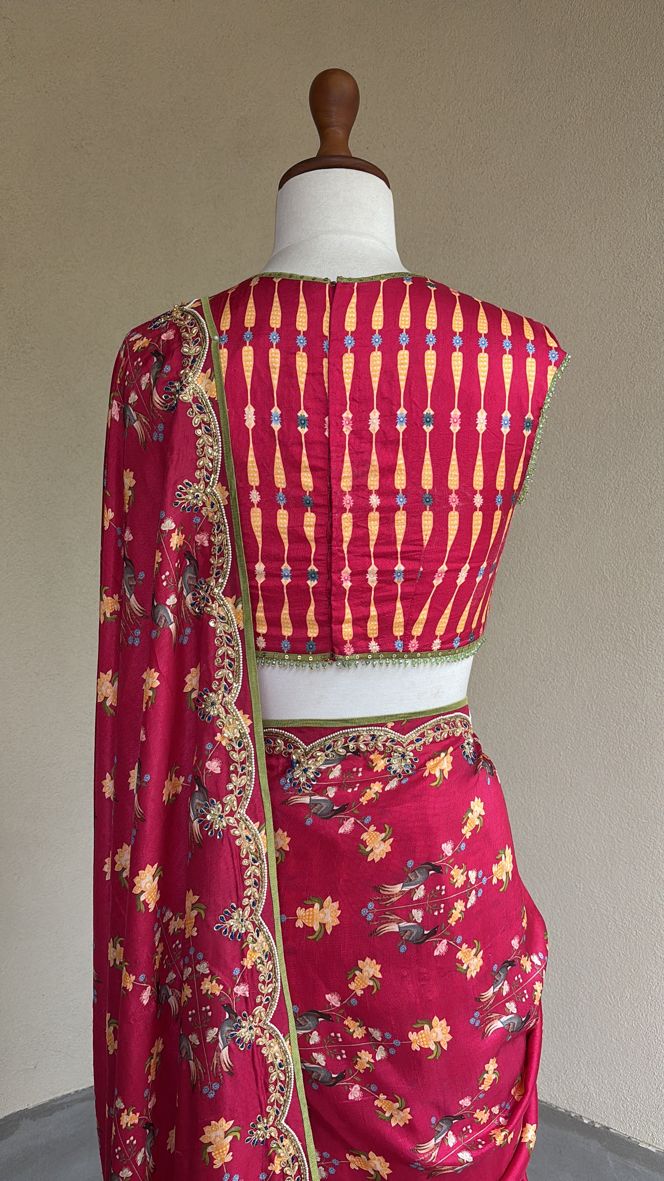 Pink Gardenia Rhapsody Saree Set