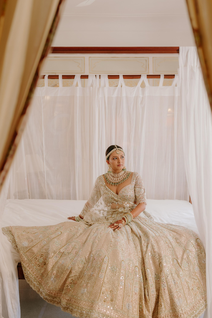 Sharanya  In Our Serenade Ivory Multi Coloured Embroidered Lehenga Set