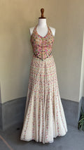 Ivory Georgette Embroidered High Waist Sharara Set