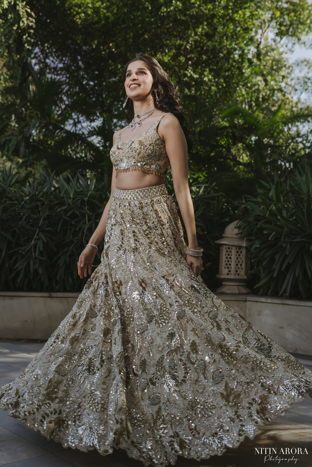 Aprajita In Our Azra Ivory and Gold Lehenga