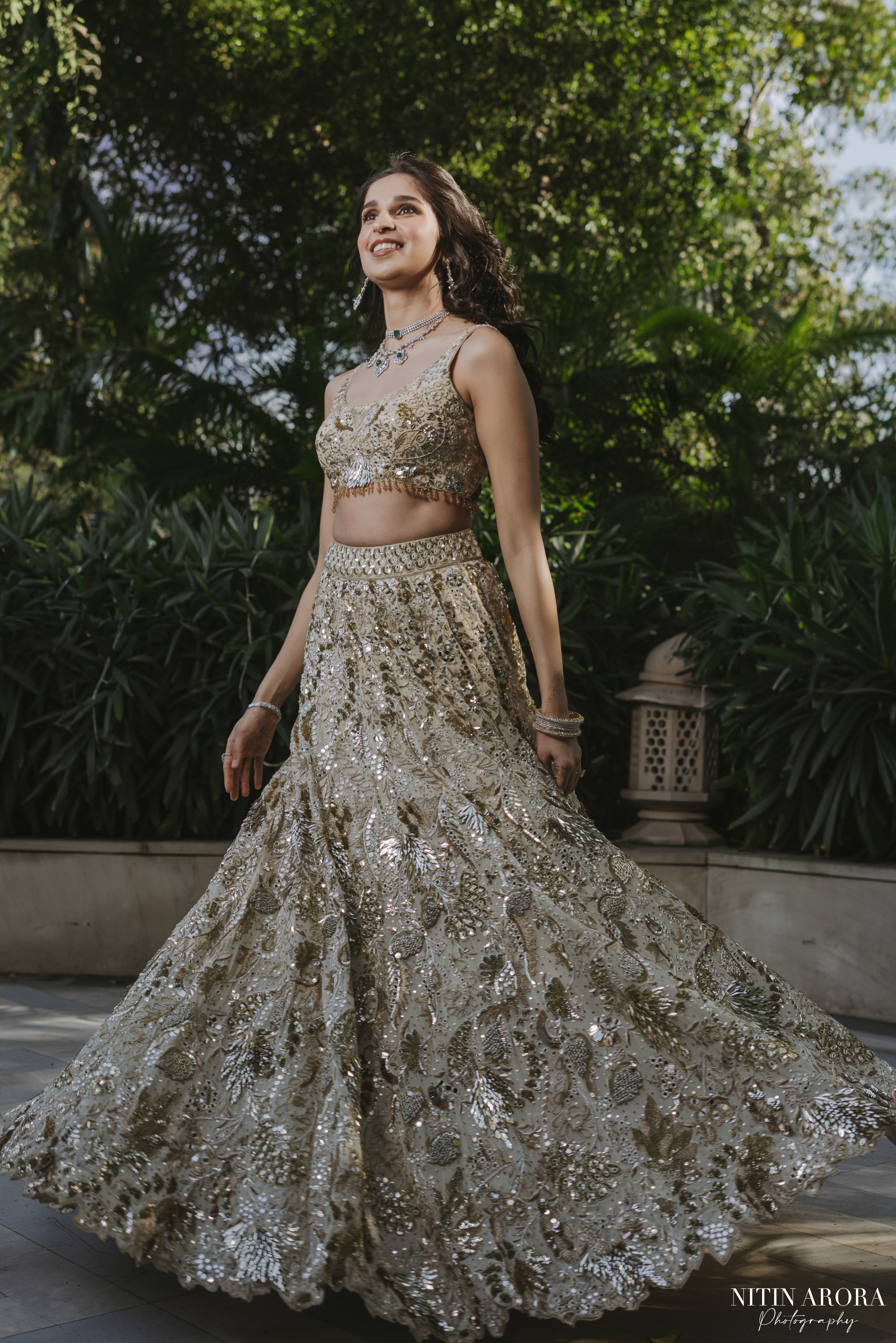 Aprajita In Our Azra Ivory and Gold Lehenga
