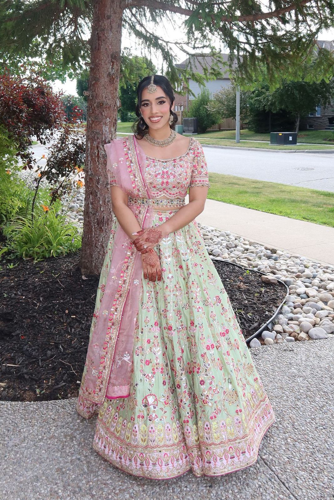 Taman In Our Mint Green Chanderi Lehenga Set
