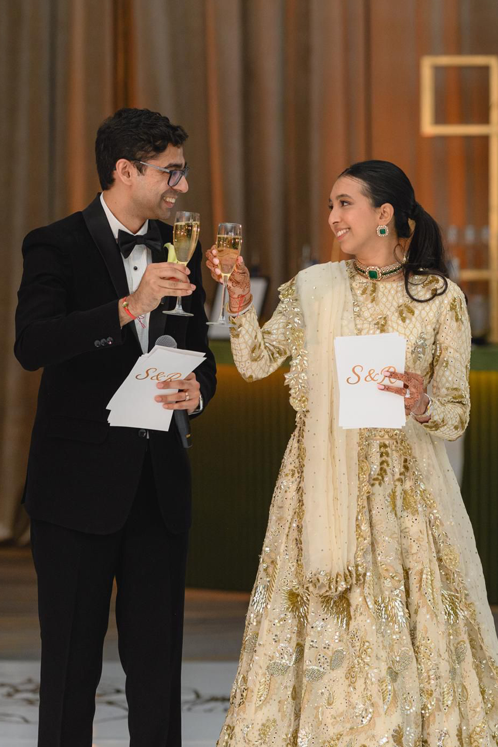 Shivani Majmudar In Our Azra Ivory And Gold Heavily Embroidered Lehenga